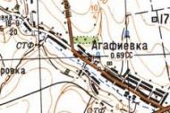Топографическая карта Агафиевки