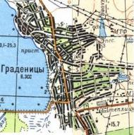Топографічна карта Градениців