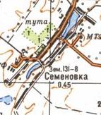 Топографическая карта Семеновки