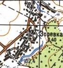 Топографическая карта Зоревки