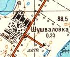 Топографическая карта Шушваловки