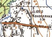 Топографическая карта Коноплянки