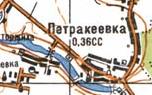 Топографическая карта Петракеевки