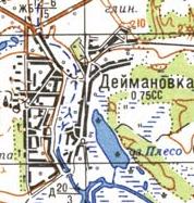 Топографическая карта Деймановки