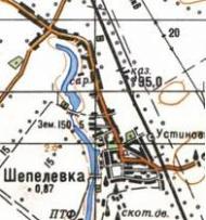 Топографическая карта Шепелевки