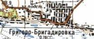 Топографическая карта Григоро-Бригадировки