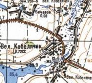 Топографическая карта Великого Кобелячек