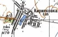 Топографическая карта Кирияковки