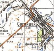 Топографическая карта Сагайдака