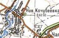 Топографическая карта Новой Кочубеевки