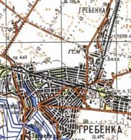 Топографическая карта Гребенки