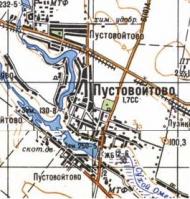 Topographic map of Pustoviytove