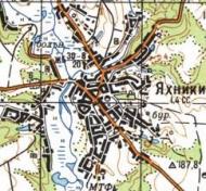 Топографічна карта Яхниок