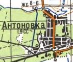 Топографическая карта Антоновки