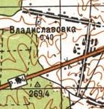 Топографическая карта Владиславовки