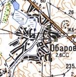 Топографическая карта Обарова