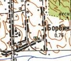 Топографическая карта Борбина
