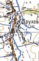 Топографическая карта Друхова
