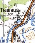 Топографическая карта Тышицы