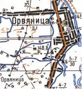 Топографічна карта Орв'яниці