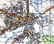 Топографическая карта Острога