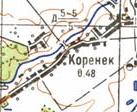 Топографическая карта Коренька