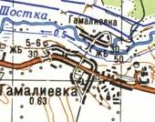 Топографическая карта Гамалиевки