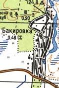 Топографічна карта Бакирівки