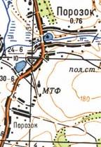 Топографическая карта Порозка