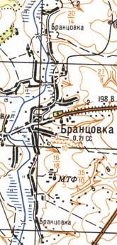 Топографическая карта Бранцовки