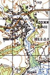 Топографічна карта Коржів