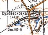 Topographic map of Sukhoverkhivka