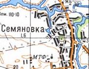 Топографическая карта Семяновки