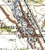 Топографическая карта Березы