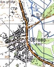 Topographic map of Obtove