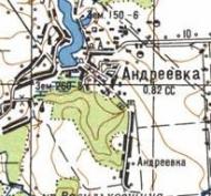 Топографическая карта Андреевки