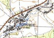 Topographic map of Jasenove