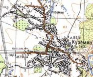 Топографическая карта Куземина