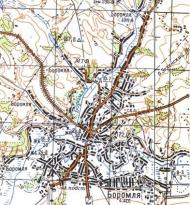Топографическая карта Боромли