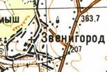 Топографическая карта Звенигорода