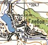 Топографическая карта Глебова