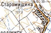 Топографическая карта Старомищины