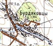 Топографічна карта Бурдяківців