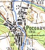 Топографическая карта Росохача
