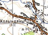 Топографічна карта Колиндянів