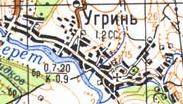 Топографічна карта Угриня