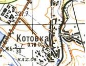 Топографическая карта Котовки