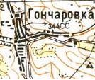 Топографическая карта Гончаровки