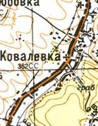 Топографическая карта Ковалевки