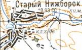 Топографічна карта Старого Нижбірка